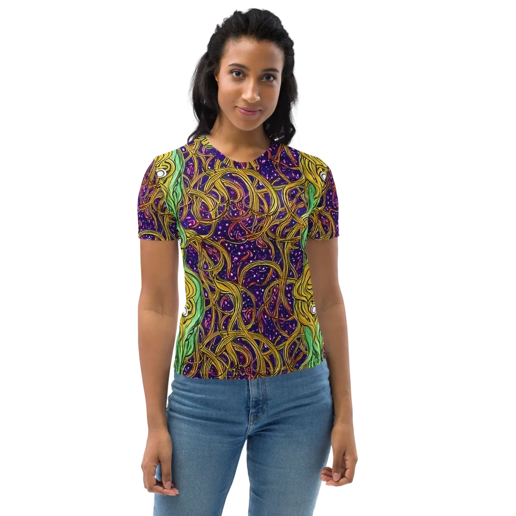 Violet Gilded Maze on Women's Crew Neck T-Shirt — Front