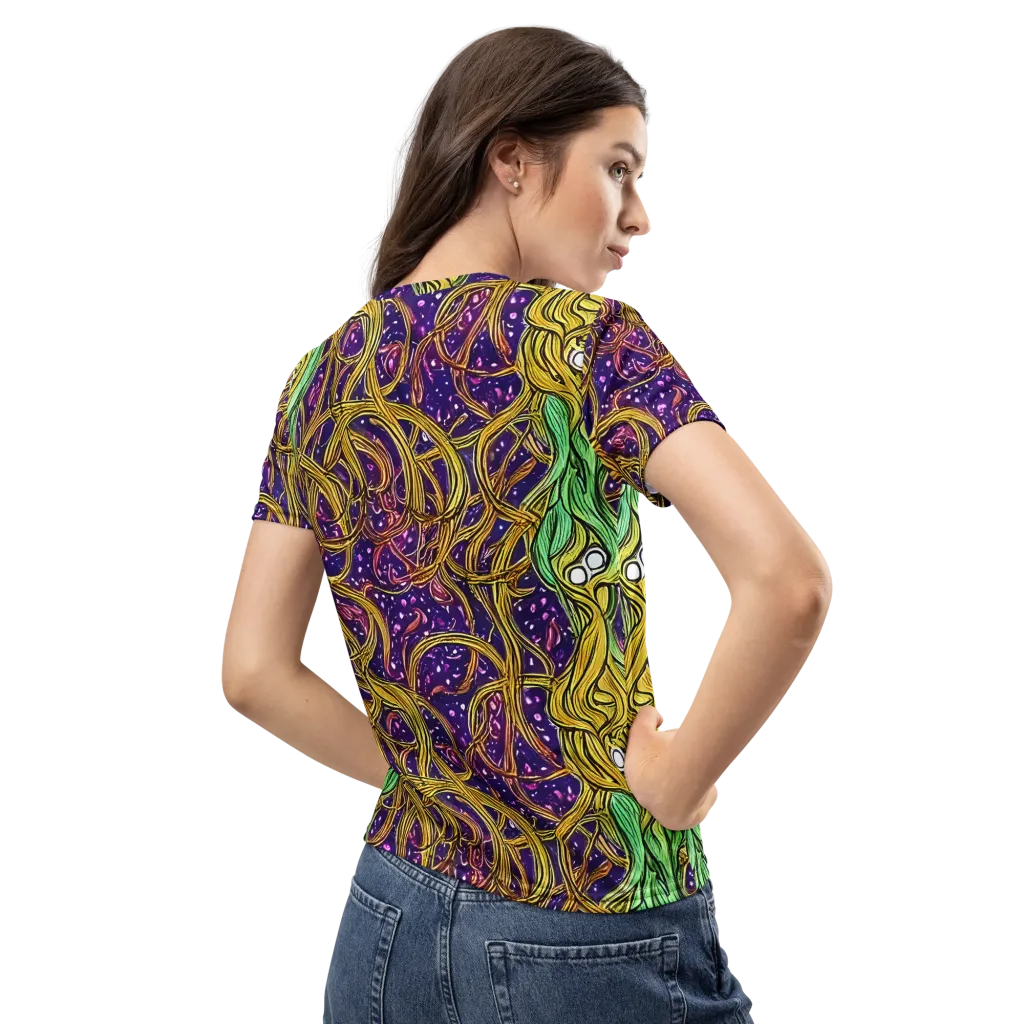 Violet Gilded Maze on Women's Crew Neck T-Shirt — Back
