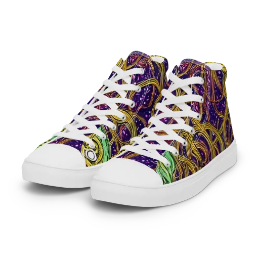 Violet Gilded Maze on a Women's High Top Canvas Shoes