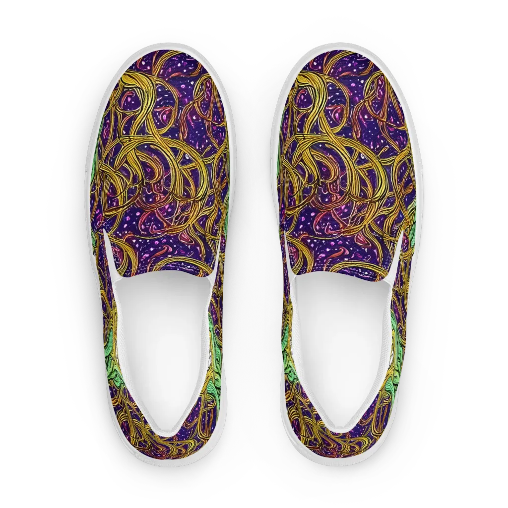 Violet Gilded Maze on Men's Slip-On Canvas Shoes — Front