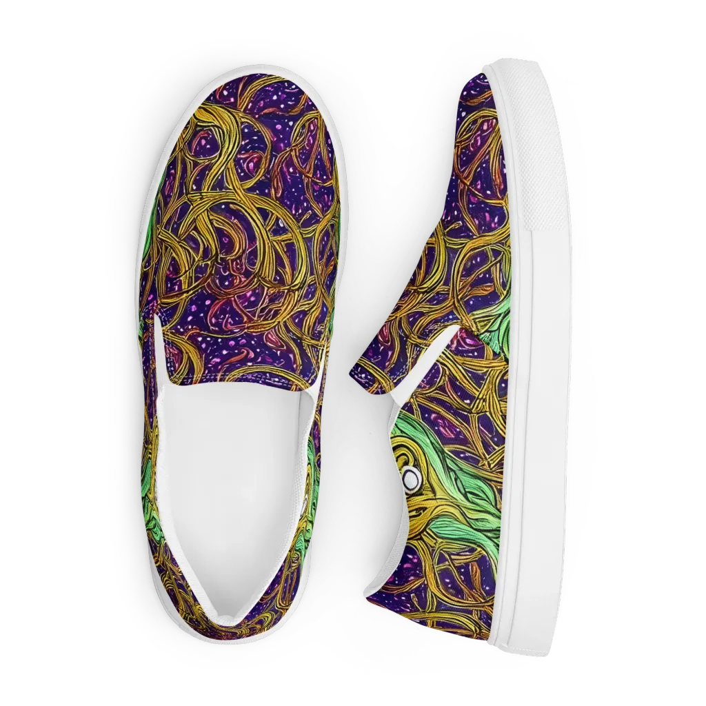 Violet Gilded Maze on Men's Slip-On Canvas Shoes — Front