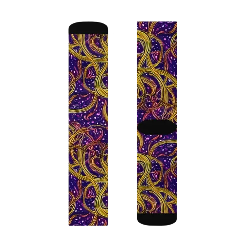 Violet Gilded Maze on a Socks