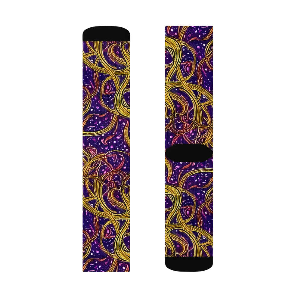 Violet Gilded Maze on Socks — Right Sock
