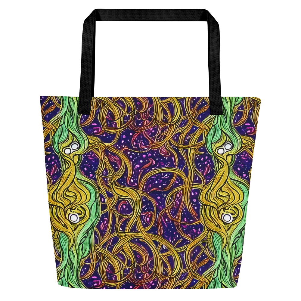 Violet Gilded Maze on Large Tote Bag W/ Pocket — Front