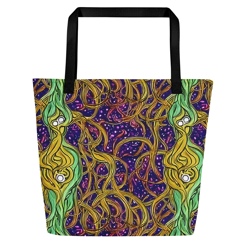 Violet Gilded Maze on Large Tote Bag W/ Pocket — Front