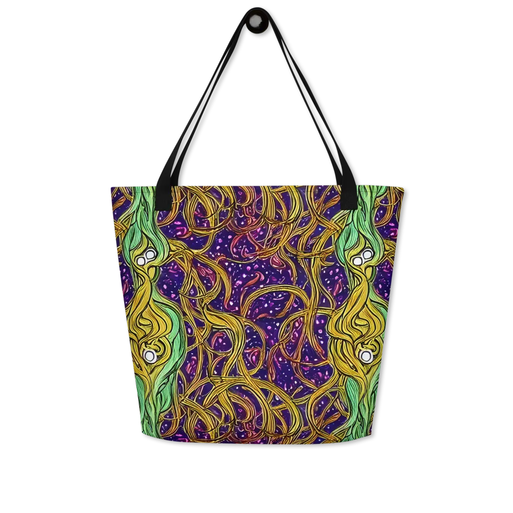 Violet Gilded Maze on Large Tote Bag W/ Pocket — Front