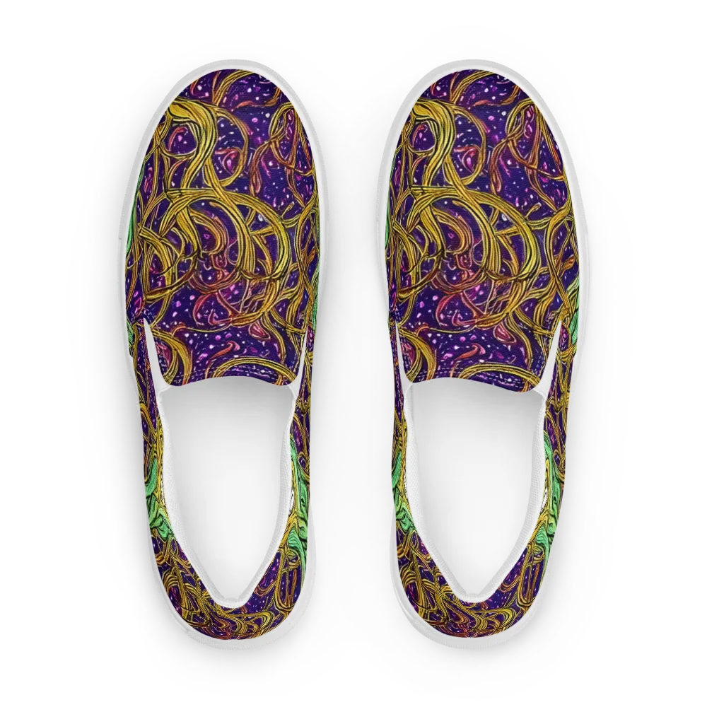 Violet Gilded Maze on Women's Slip-On Canvas Shoes — Front