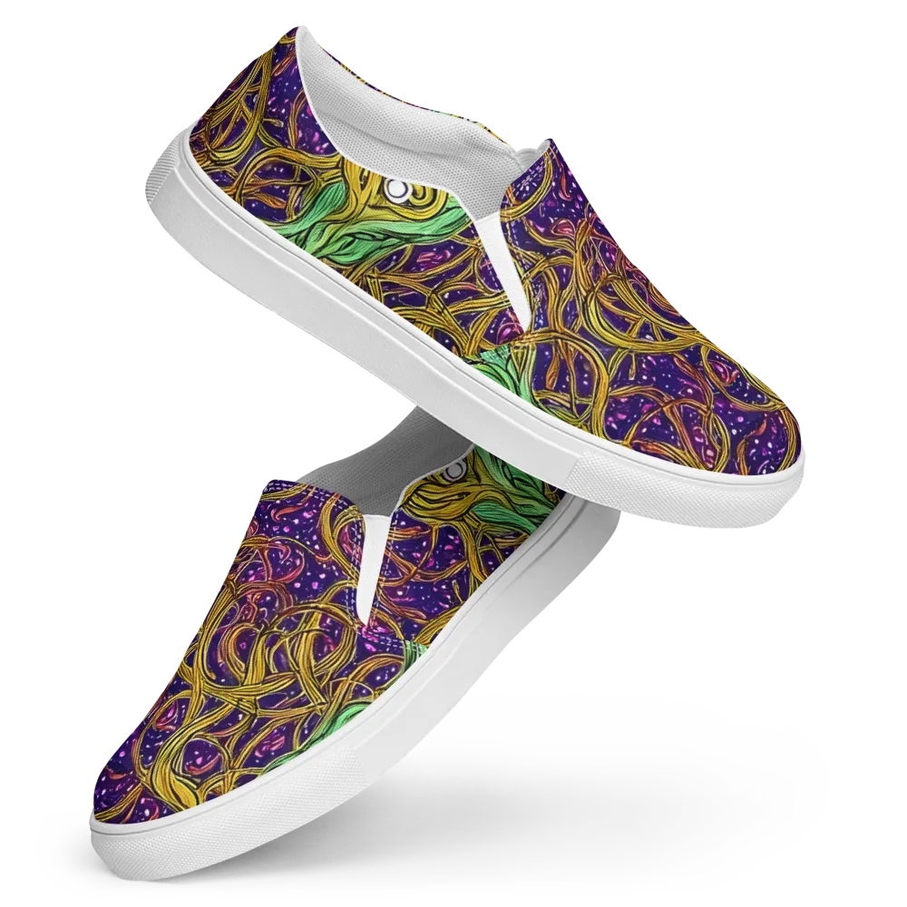 Violet Gilded Maze on Women's Slip-On Canvas Shoes — Front