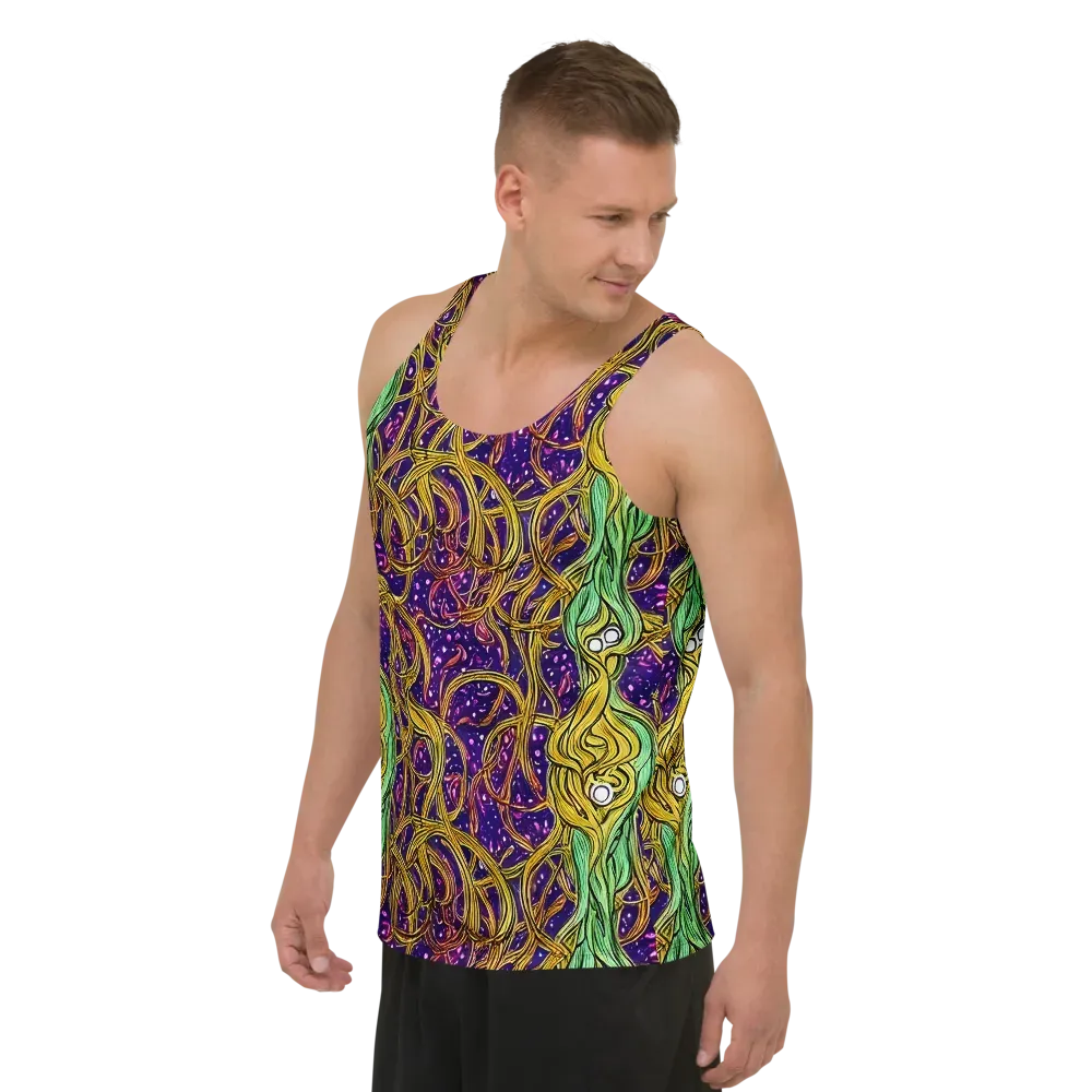 Violet Gilded Maze on Men's Tank Top — Left Front