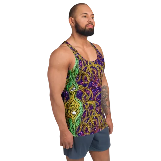 Violet Gilded Maze on a Men's Tank Top