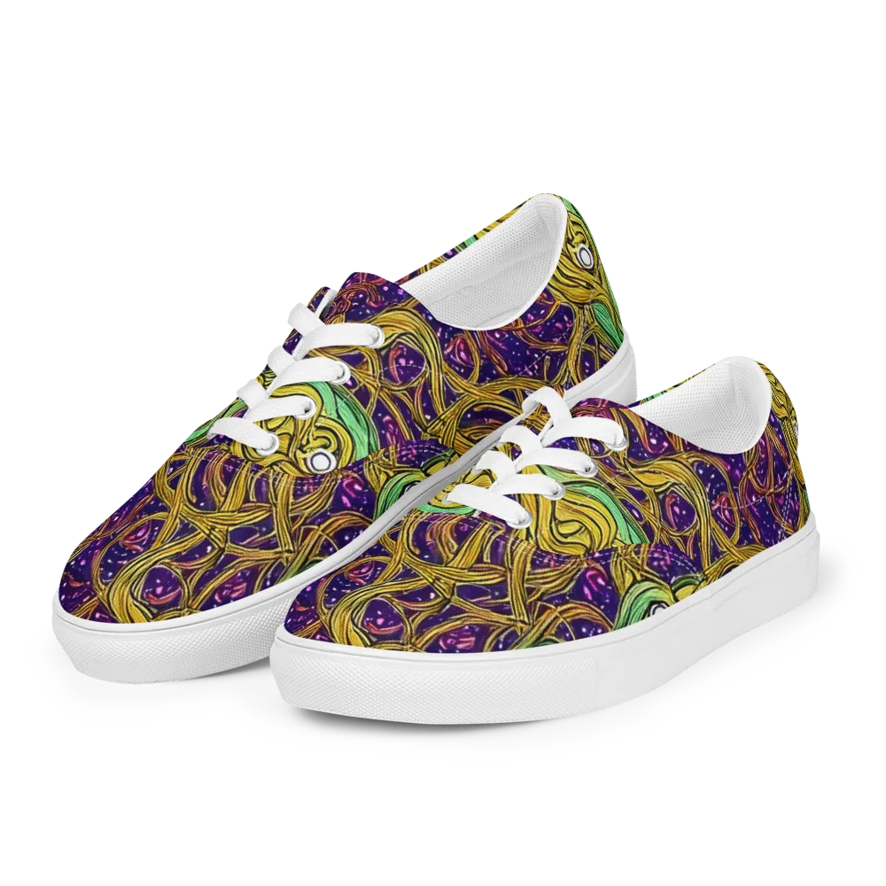 Violet Gilded Maze on Men's Lace-Up Canvas Shoes — Left Front