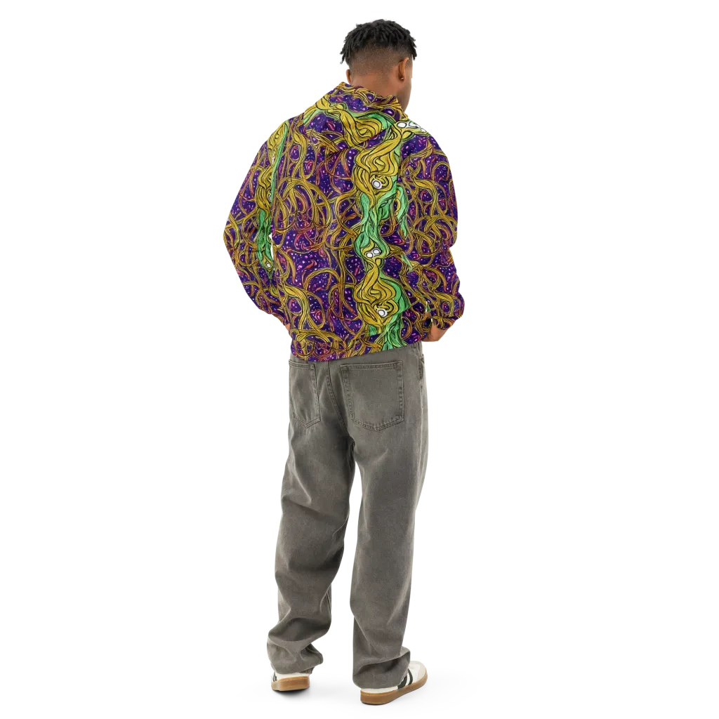 Violet Gilded Maze on Cotton Hoodie — Back