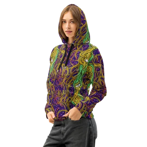 Violet Gilded Maze on a Cotton Hoodie