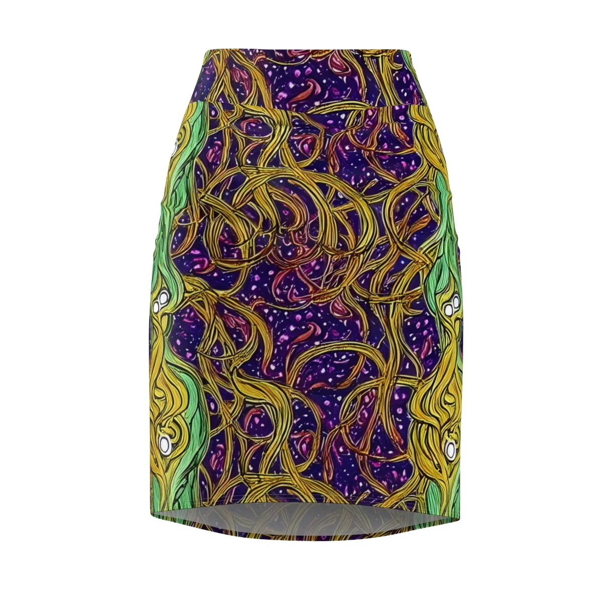 Violet Gilded Maze on Pencil Skirt — Front