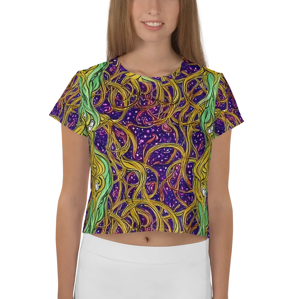 Violet Gilded Maze on Crop Tee — Front