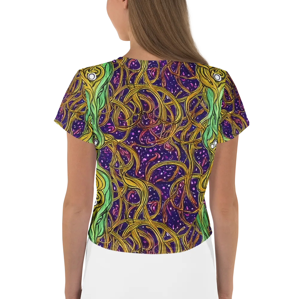 Violet Gilded Maze on Crop Tee — Back