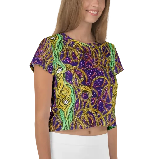 Violet Gilded Maze on a Crop Tee