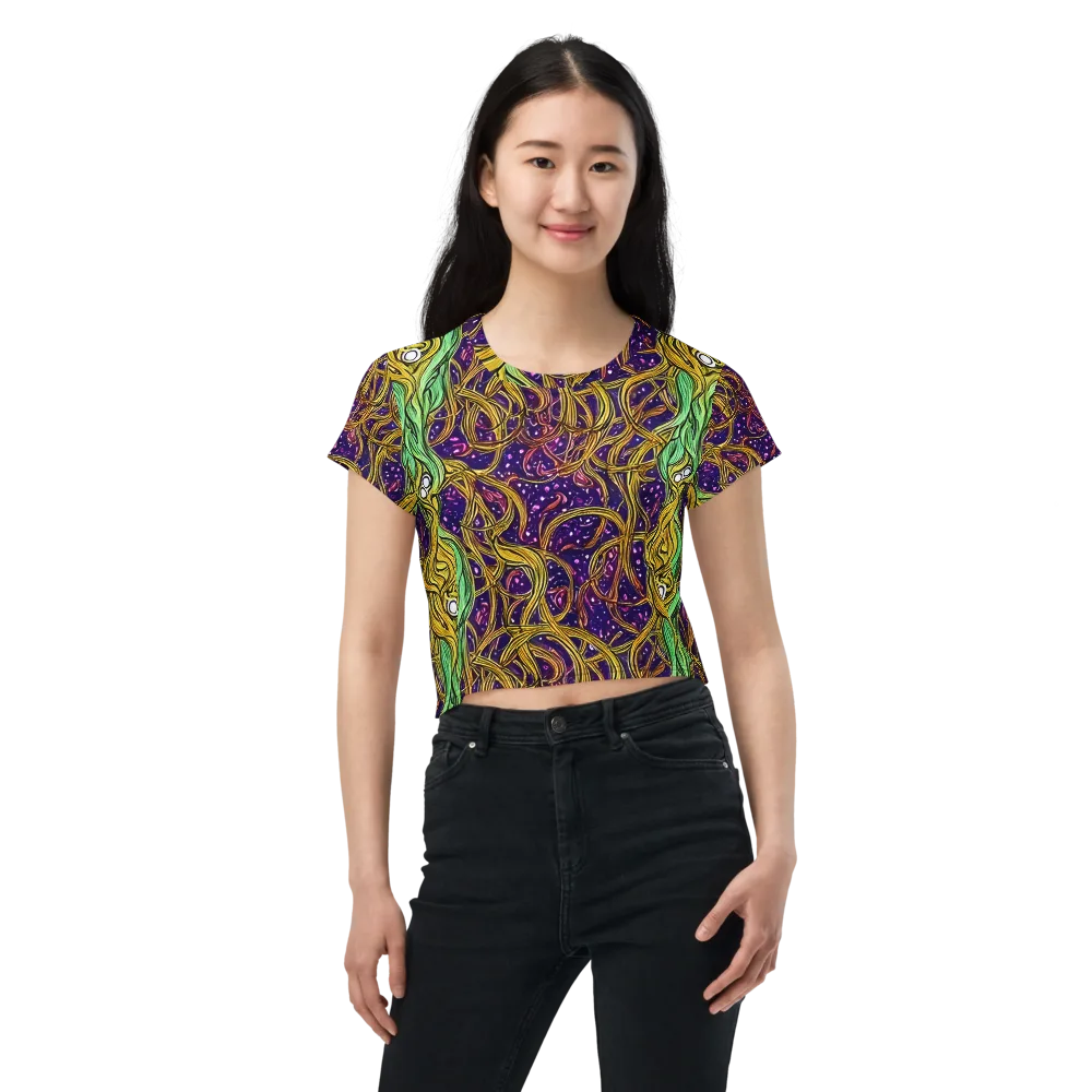 Violet Gilded Maze on Crop Tee — Front