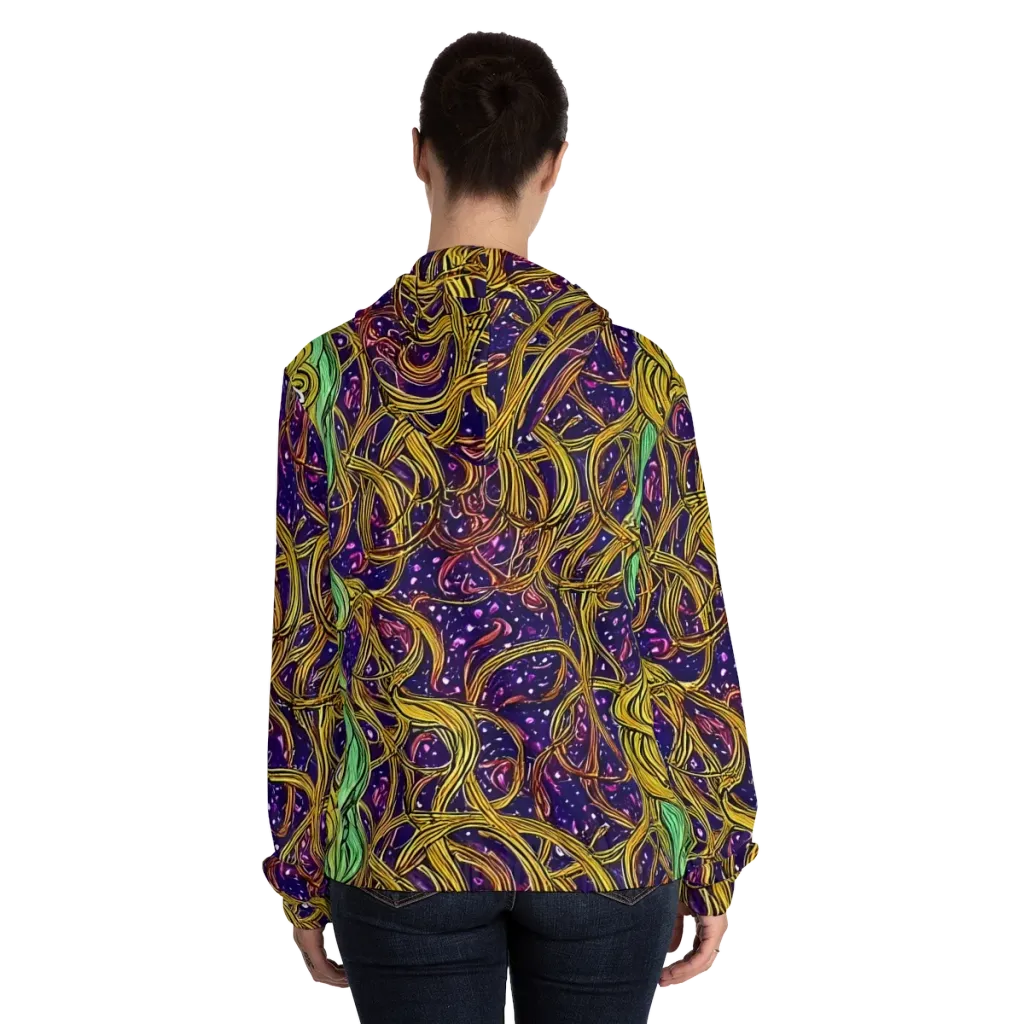 Violet Gilded Maze on Women's Full-Zip Hoodie — Back On Person