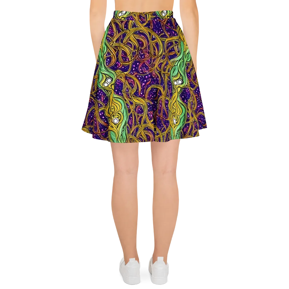 Violet Gilded Maze on Skater Skirt — Back