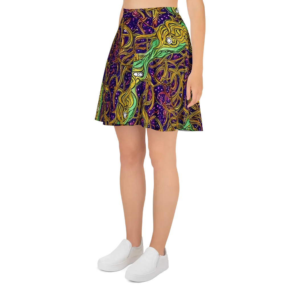 Violet Gilded Maze on Skater Skirt — Left