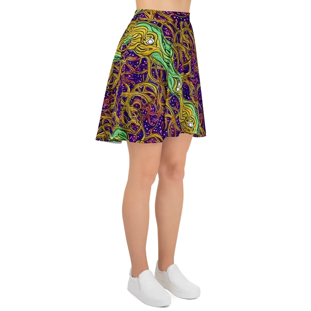 Violet Gilded Maze on Skater Skirt — Right