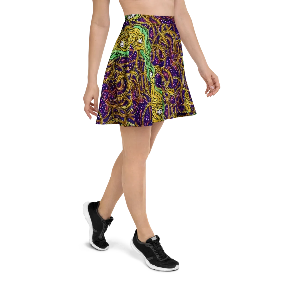 Violet Gilded Maze on Skater Skirt — Right