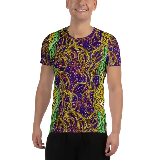 Violet Gilded Maze on a Men's Athletic T-Shirt