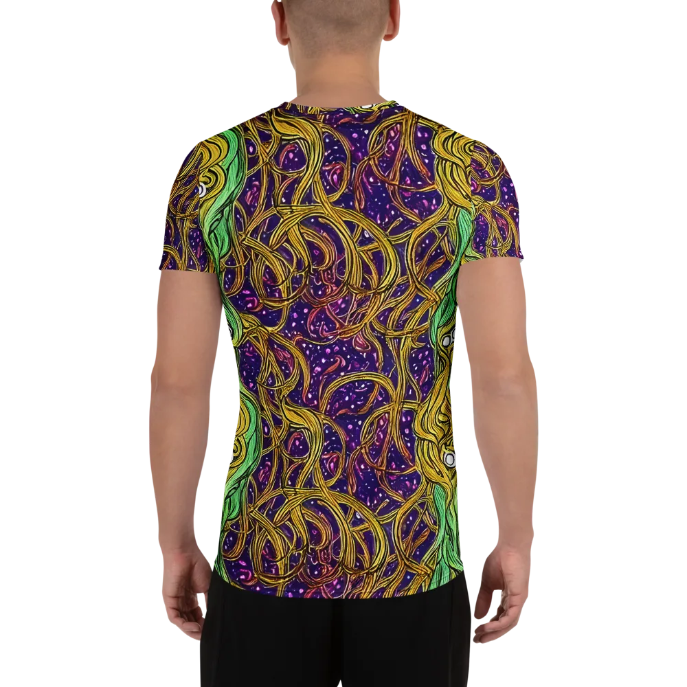 Violet Gilded Maze on Men's Athletic T-Shirt — Back