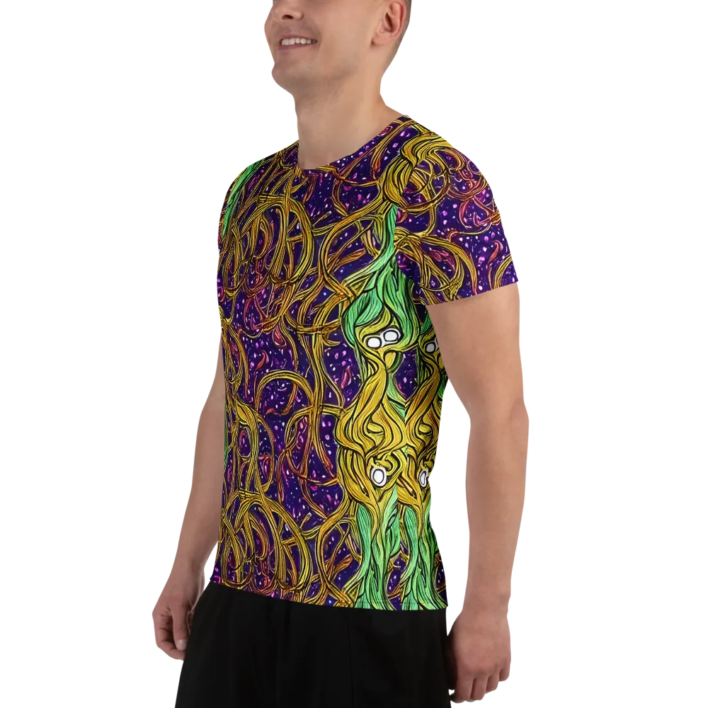 Violet Gilded Maze on Men's Athletic T-Shirt — Left