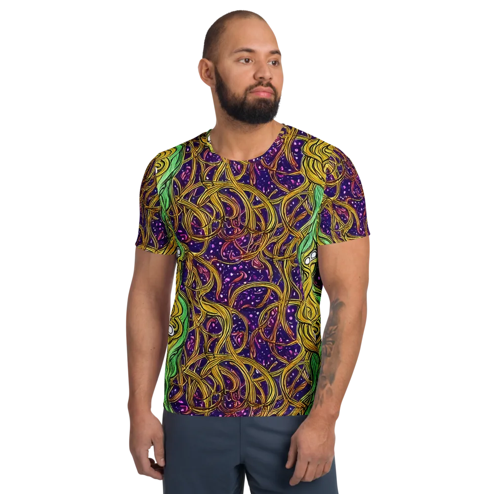 Violet Gilded Maze on Men's Athletic T-Shirt — Front