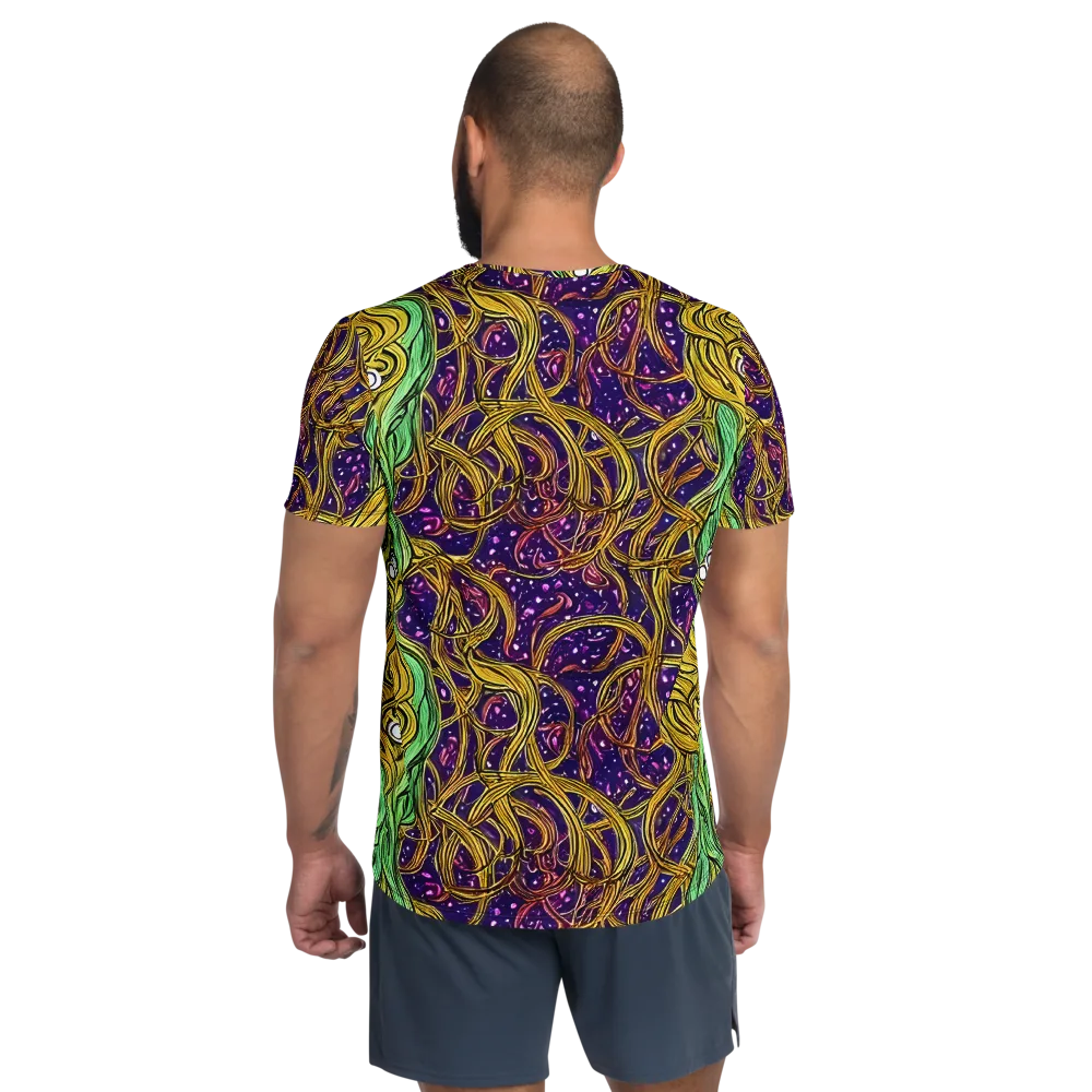 Violet Gilded Maze on Men's Athletic T-Shirt — Back