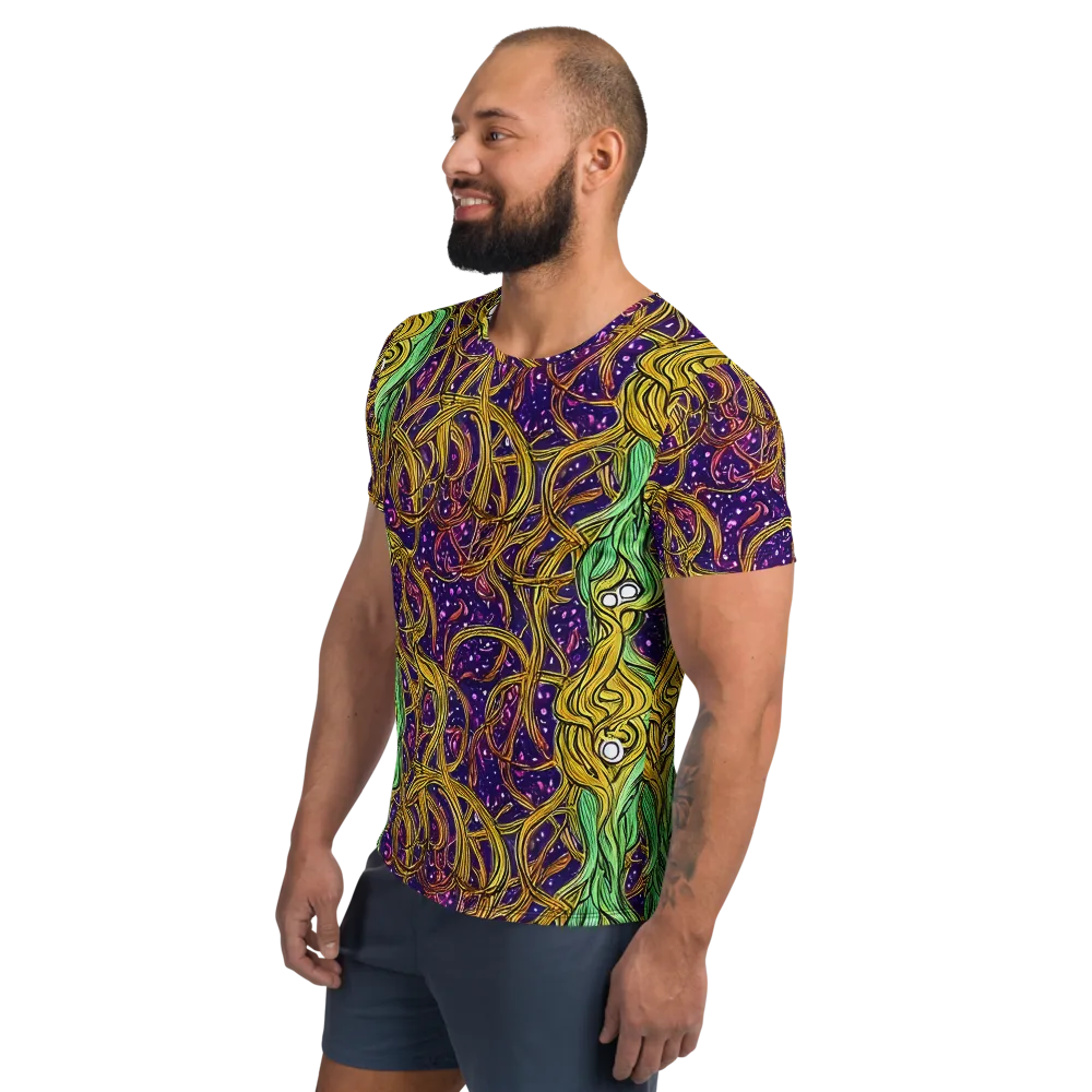 Violet Gilded Maze on Men's Athletic T-Shirt — Left