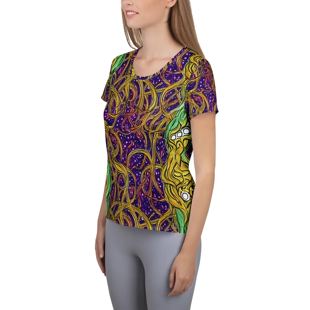 Violet Gilded Maze on Women's Athletic T-Shirt — Left