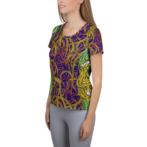 Violet Gilded Maze on a Women's Athletic T-Shirt