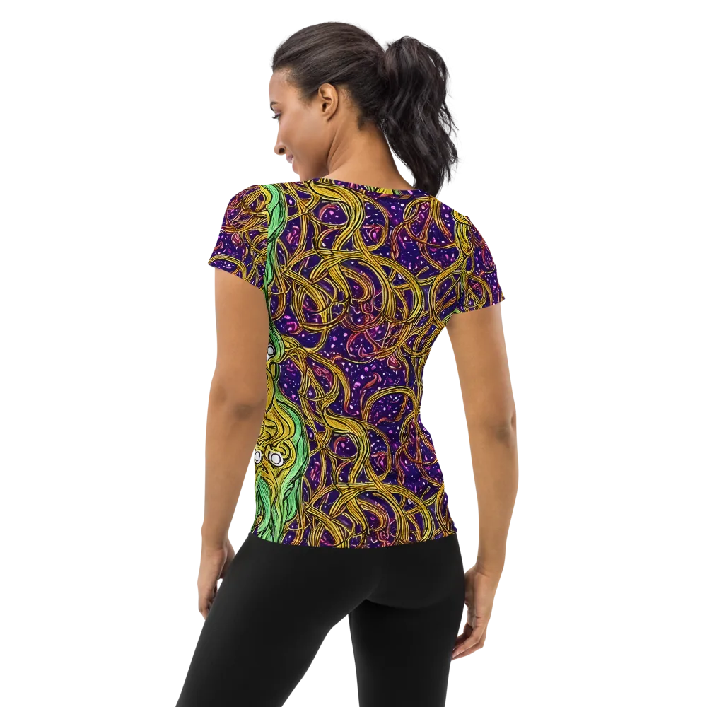 Violet Gilded Maze on Women's Athletic T-Shirt — Back