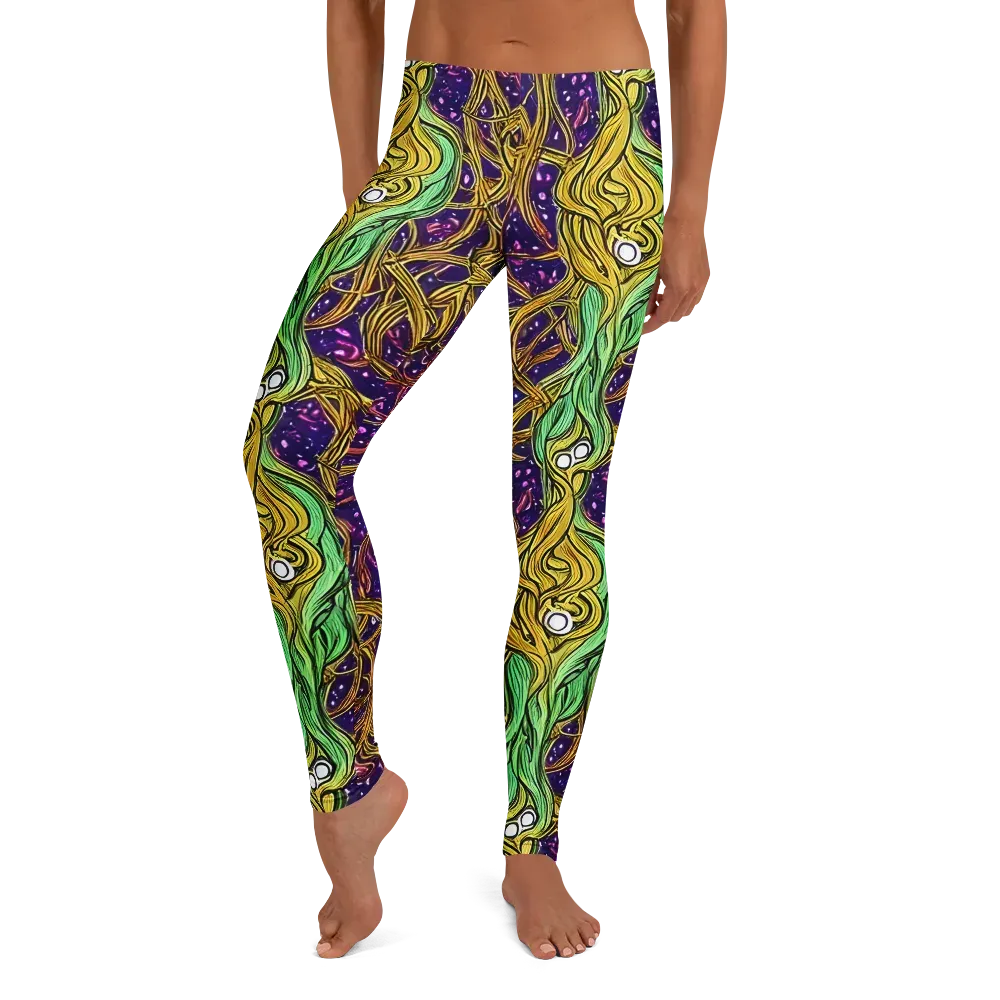 Violet Gilded Maze on Leggings — Front