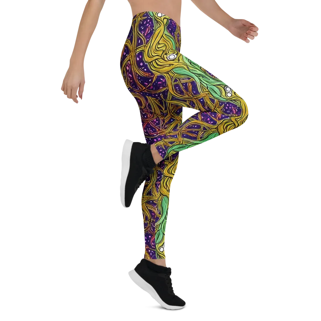 Violet Gilded Maze on Leggings — Right