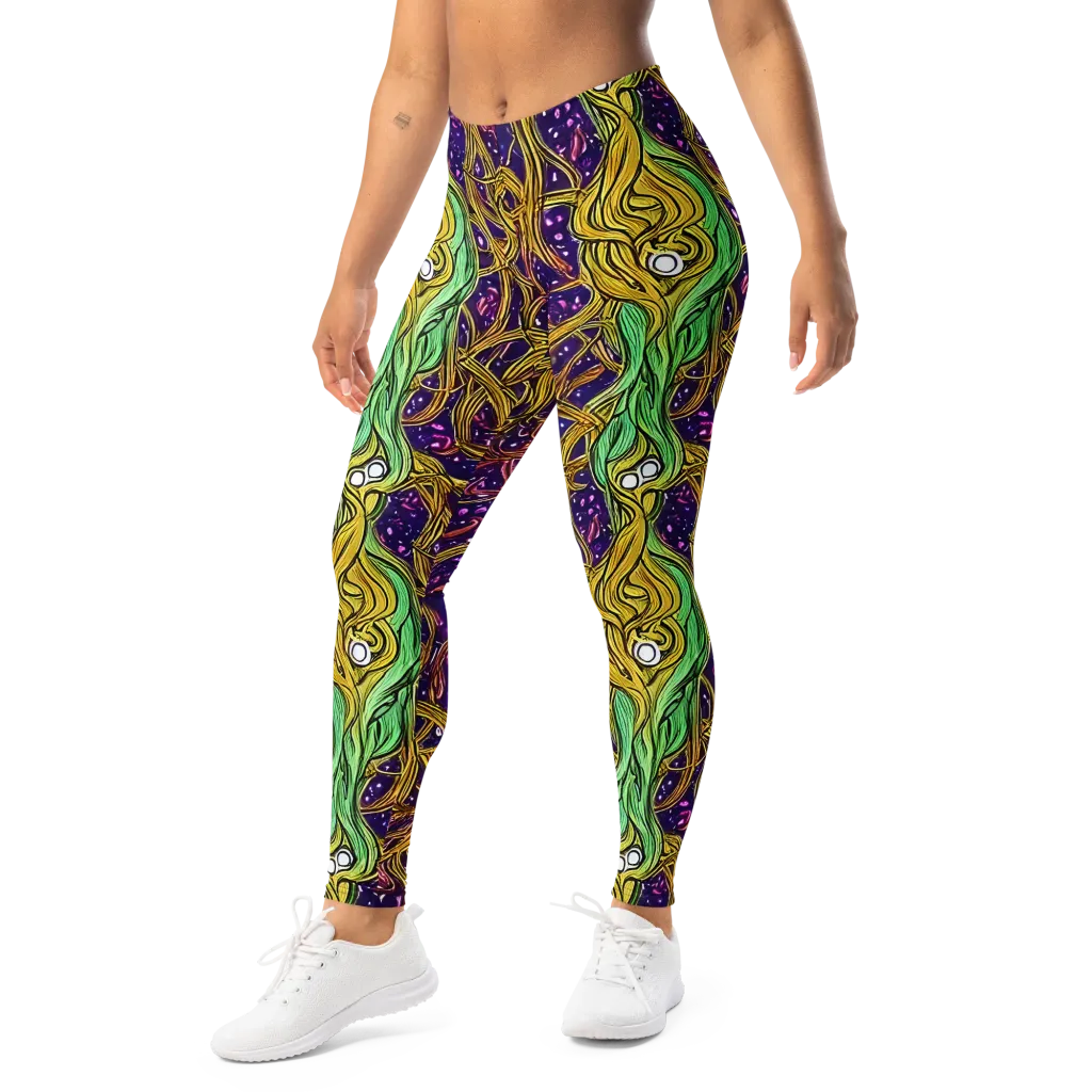 Violet Gilded Maze on Leggings — Left Front