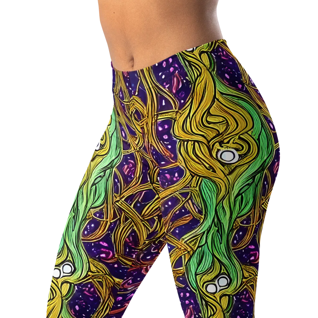 Violet Gilded Maze on Leggings — Left Front