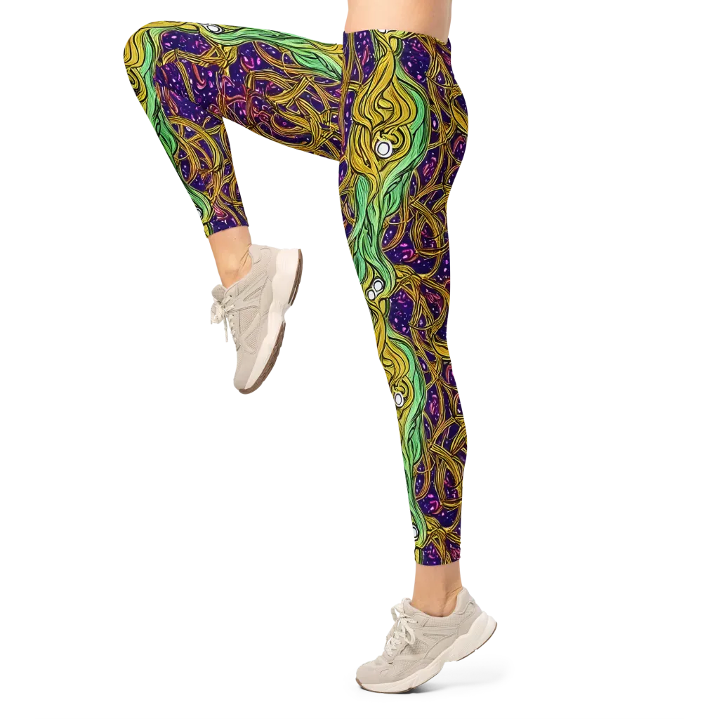 Violet Gilded Maze on Leggings — Left