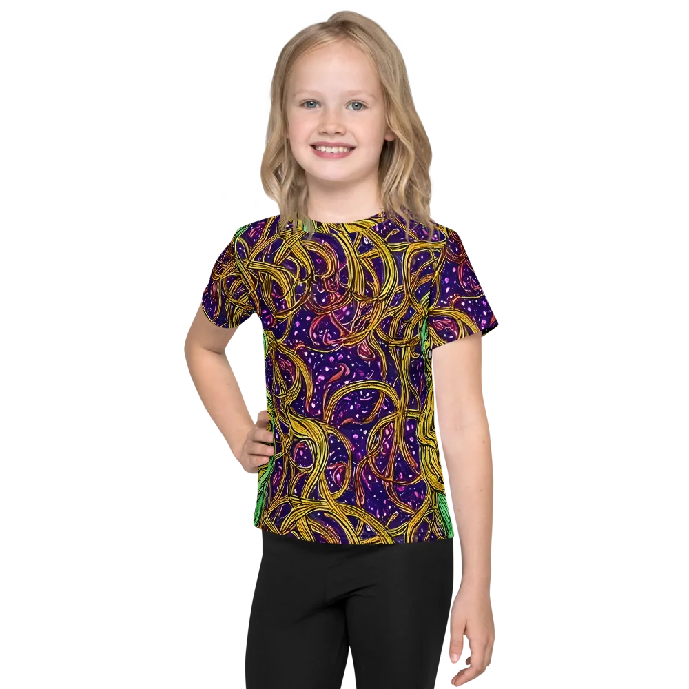 Violet Gilded Maze on Kids Crew Neck T-Shirt — Front