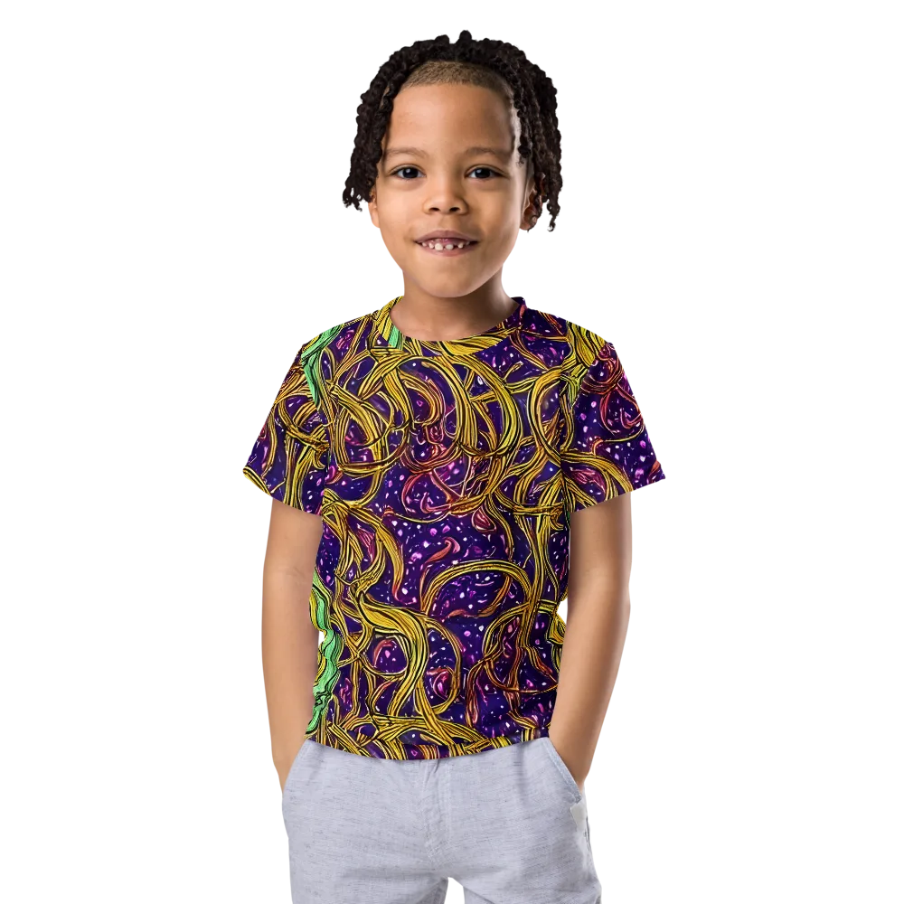 Violet Gilded Maze on Kids Crew Neck T-Shirt — Front
