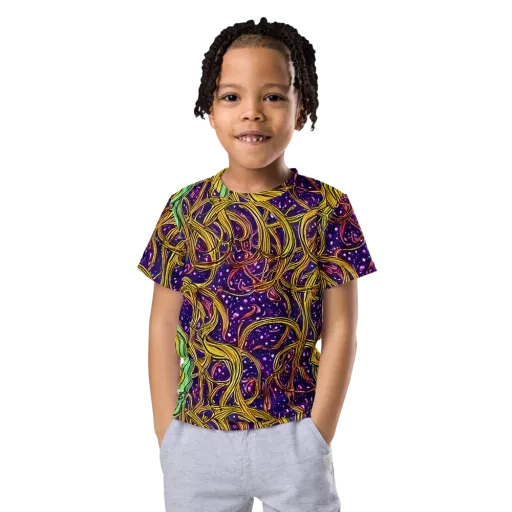 Violet Gilded Maze on a Kids Crew Neck T-Shirt