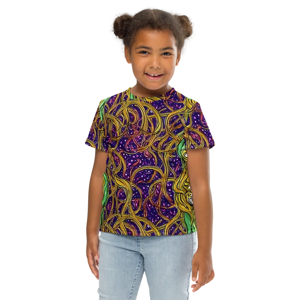 Violet Gilded Maze on Kids Crew Neck T-Shirt — Front