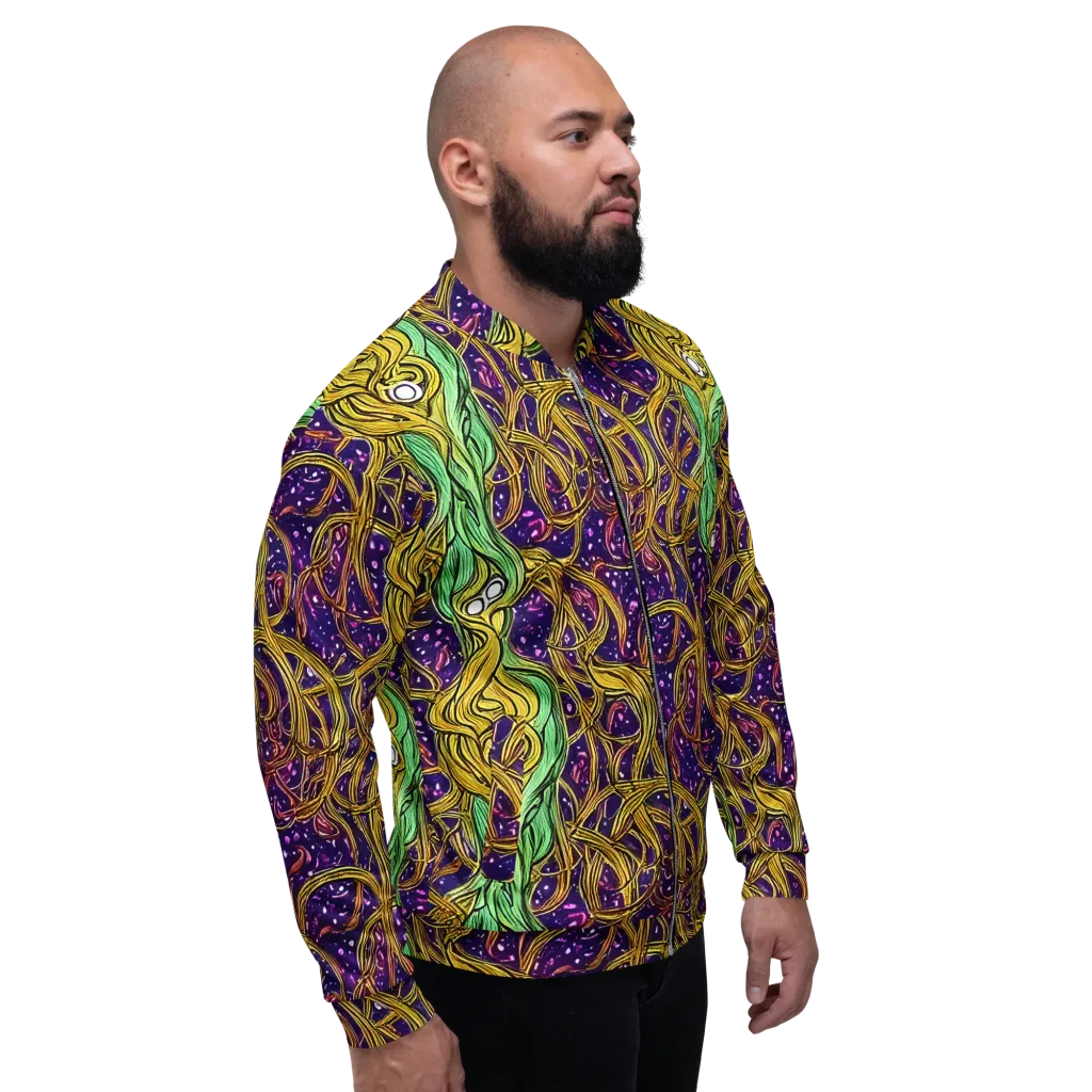 Violet Gilded Maze on Bomber Jacket — Right