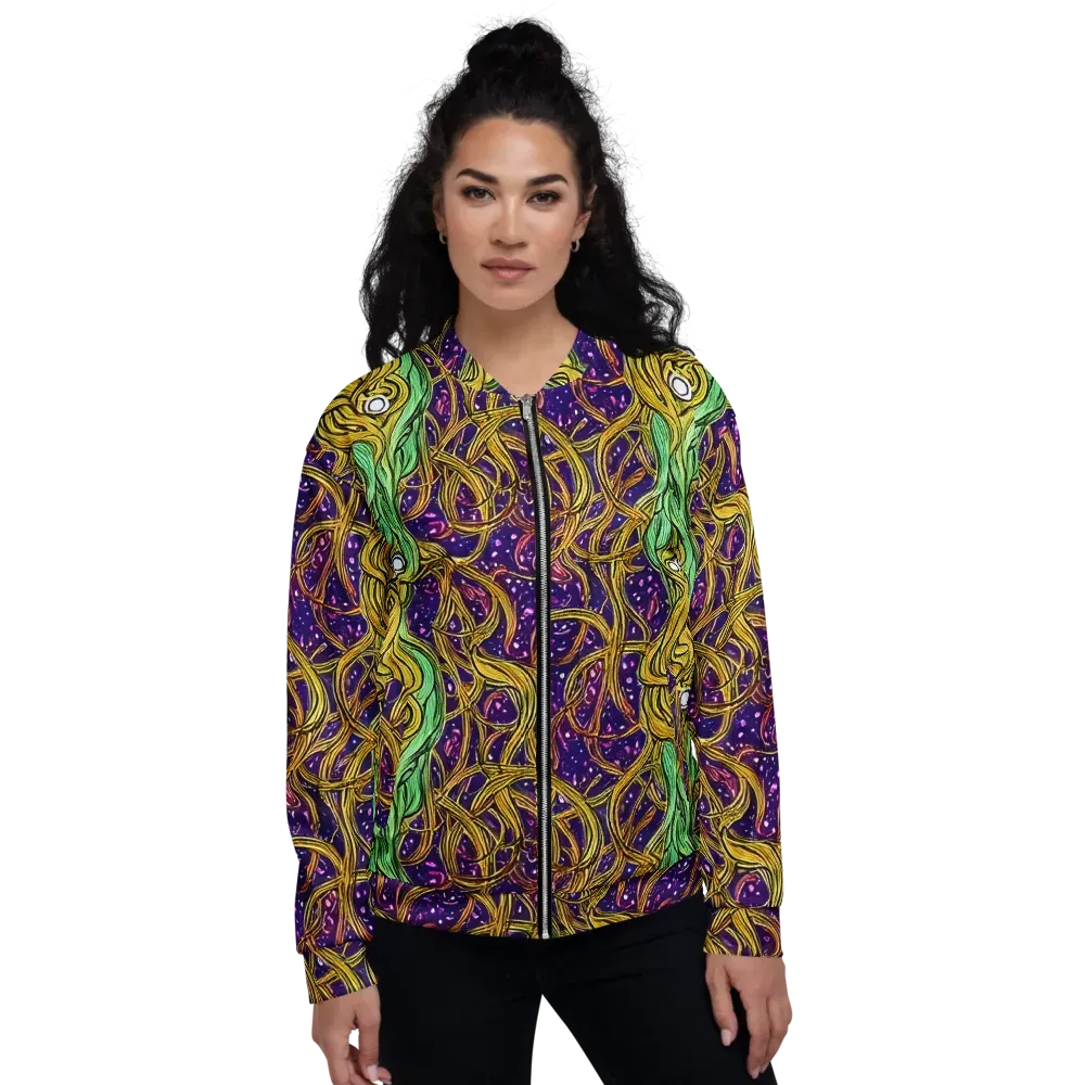 Violet Gilded Maze on Bomber Jacket — Front