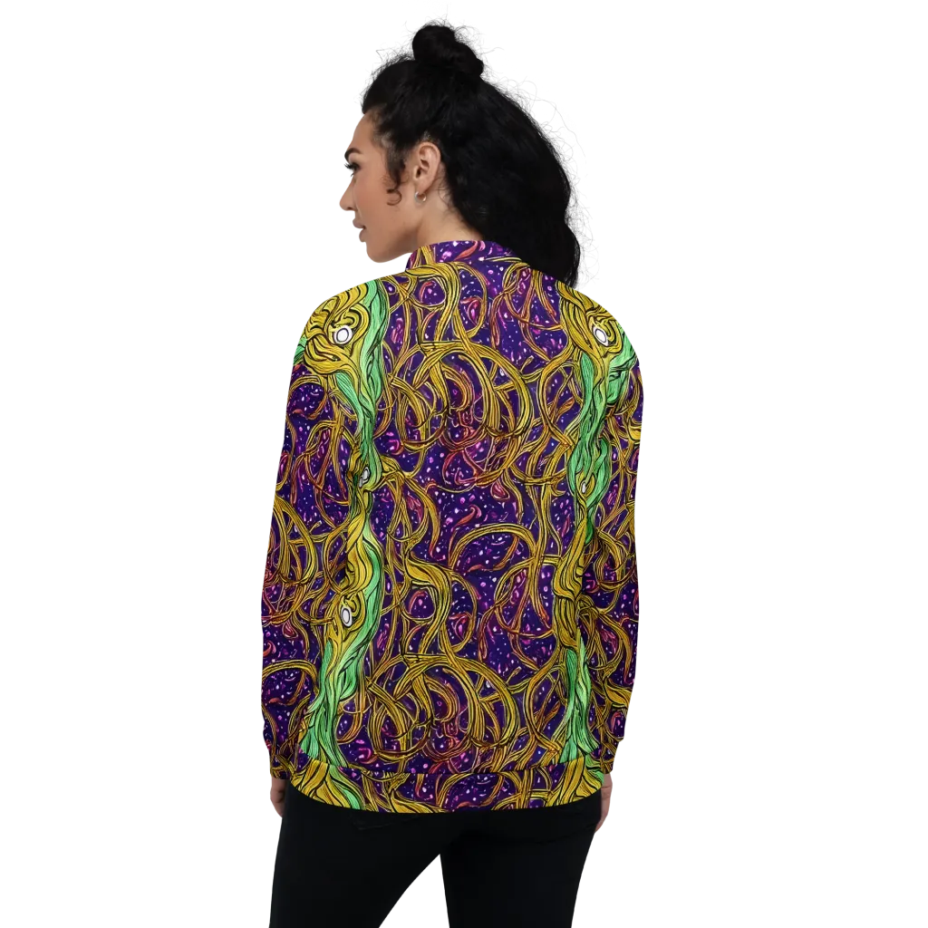 Violet Gilded Maze on Bomber Jacket — Back