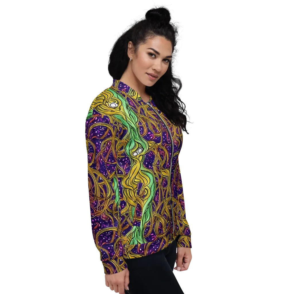 Violet Gilded Maze on Bomber Jacket — Right