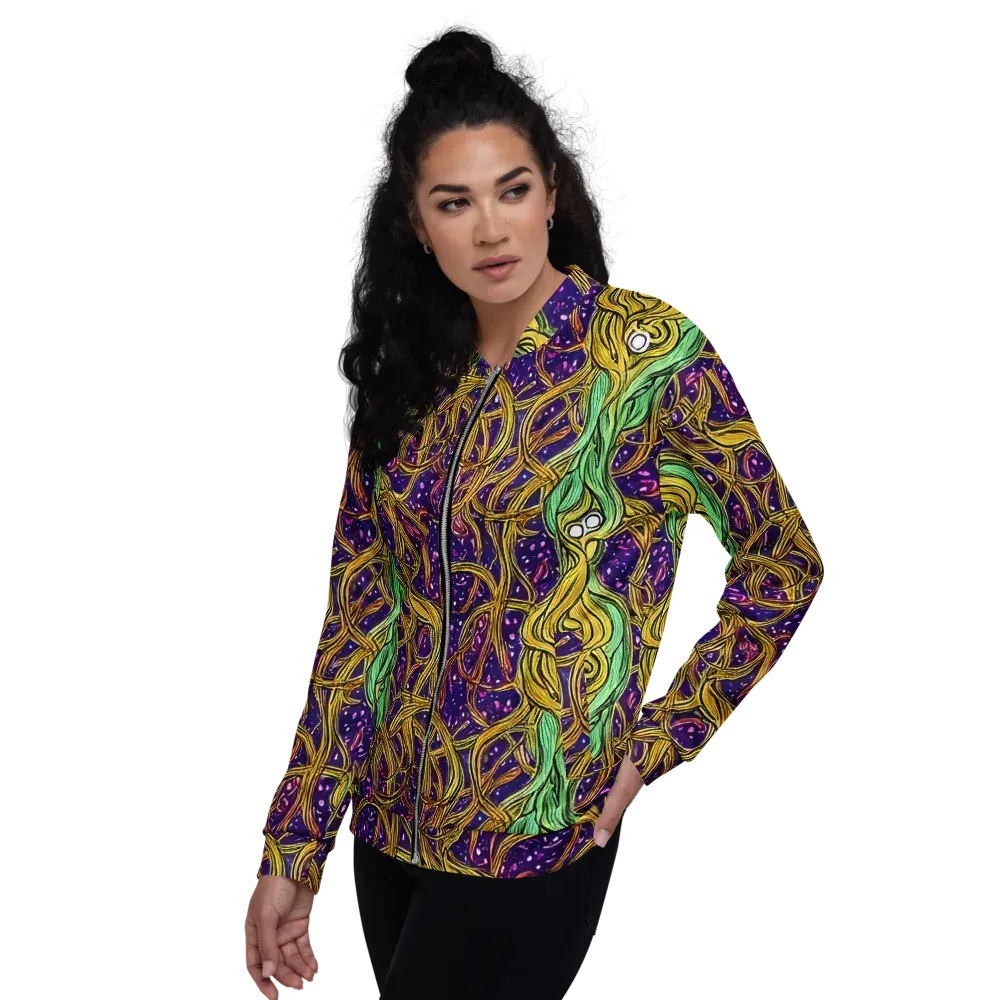 Violet Gilded Maze on Bomber Jacket — Left